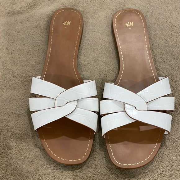 H&M white/nude sandals - size 10 - Picture 1 of 2